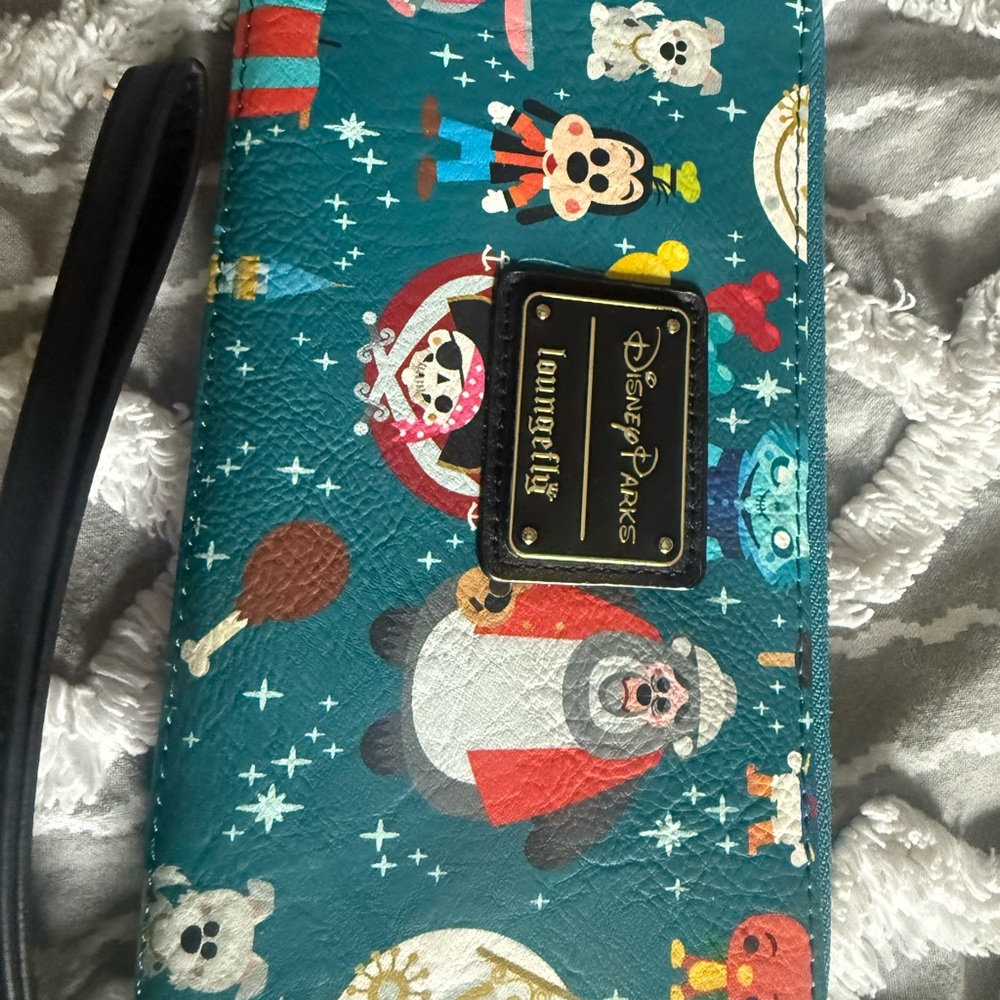 Loungefly Disney Parks Teal and Black Clutch